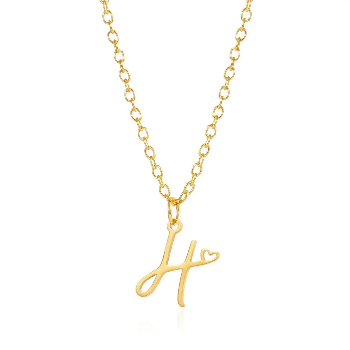 LUMISSORA Celestial Initial Heart Pendant (18K Gold Plated & Waterproof Steel)