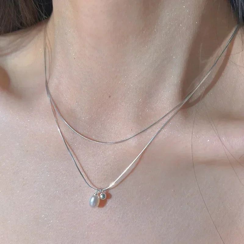 LUMISSORA Étoile Dainty Pearl Solitaire Pendant (Solid 925 Sterling Silver)