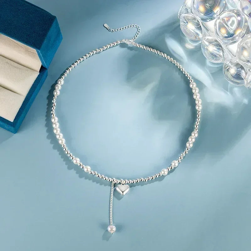 LUMISSORA Étoile Dainty Pearl Solitaire Pendant (Solid 925 Sterling Silver)
