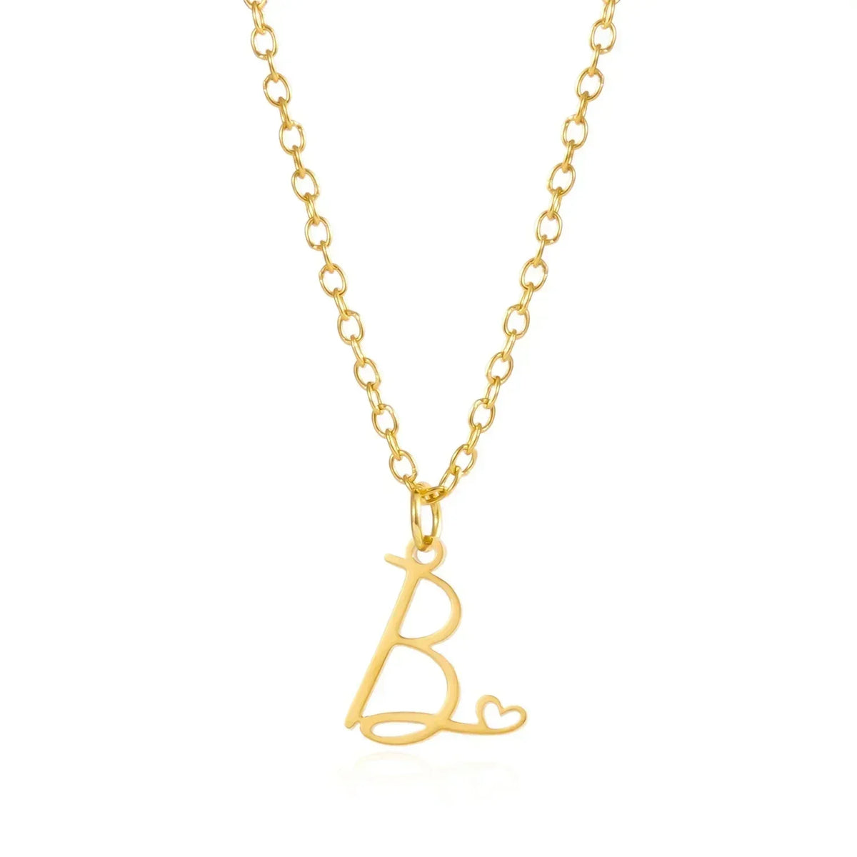 LUMISSORA Celestial Initial Heart Pendant (18K Gold Plated & Waterproof Steel)