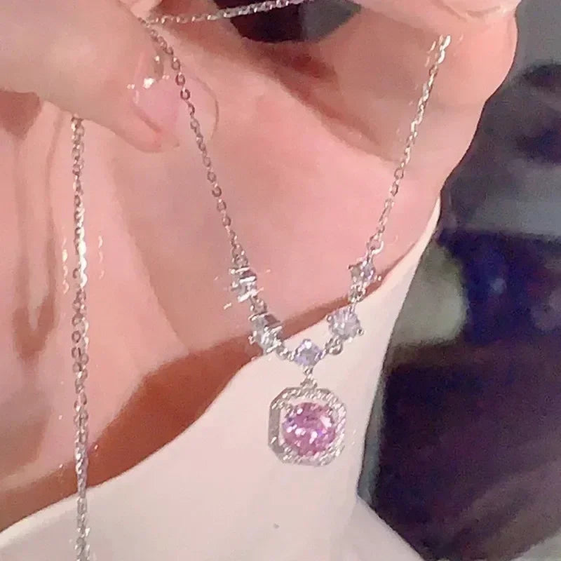 LUMISSORA Belle Époque Pink Zircon Solitaire Pendant (18K Gold Finish)