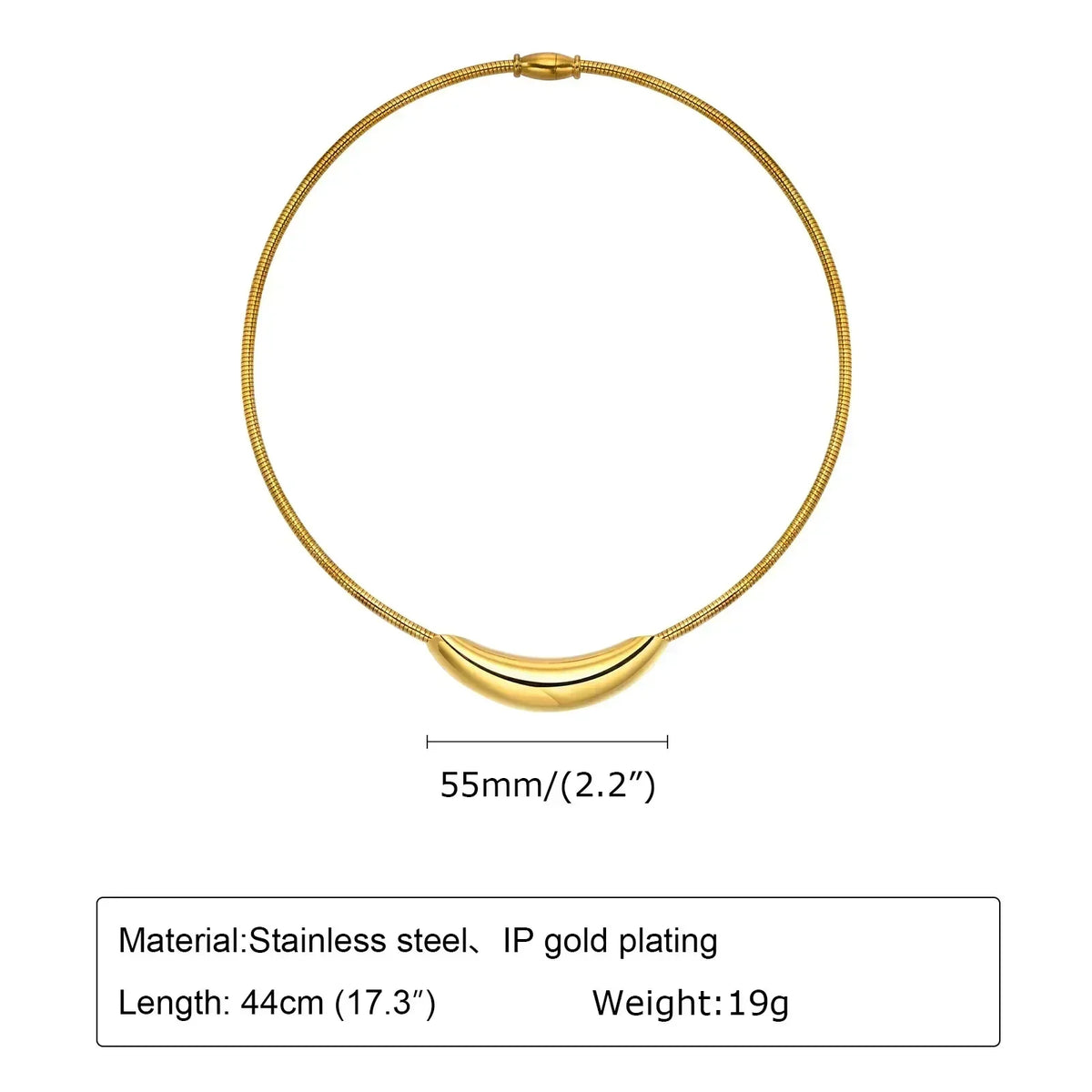 LUMISSORA Sculpted Minimalist Collar Choker (Waterproof 316L Steel)