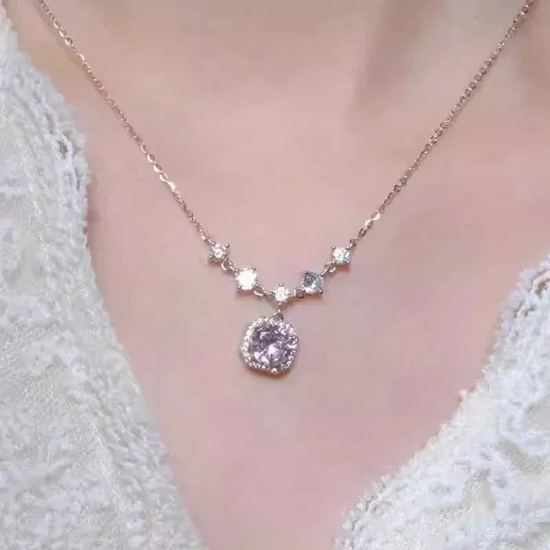 LUMISSORA Belle Époque Pink Zircon Solitaire Pendant (18K Gold Finish)