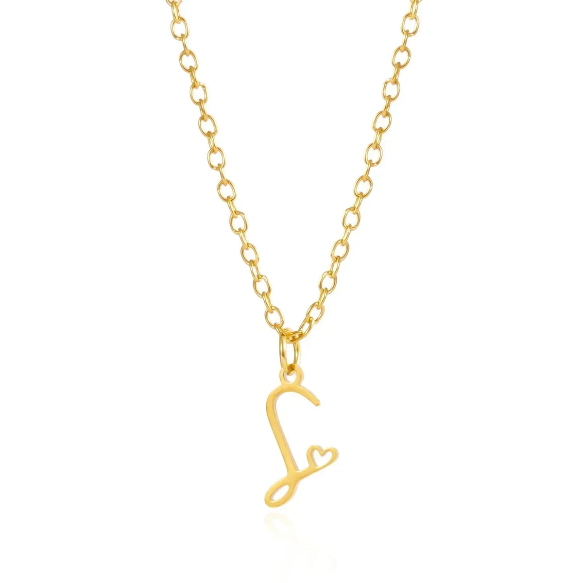LUMISSORA Celestial Initial Heart Pendant (18K Gold Plated & Waterproof Steel)