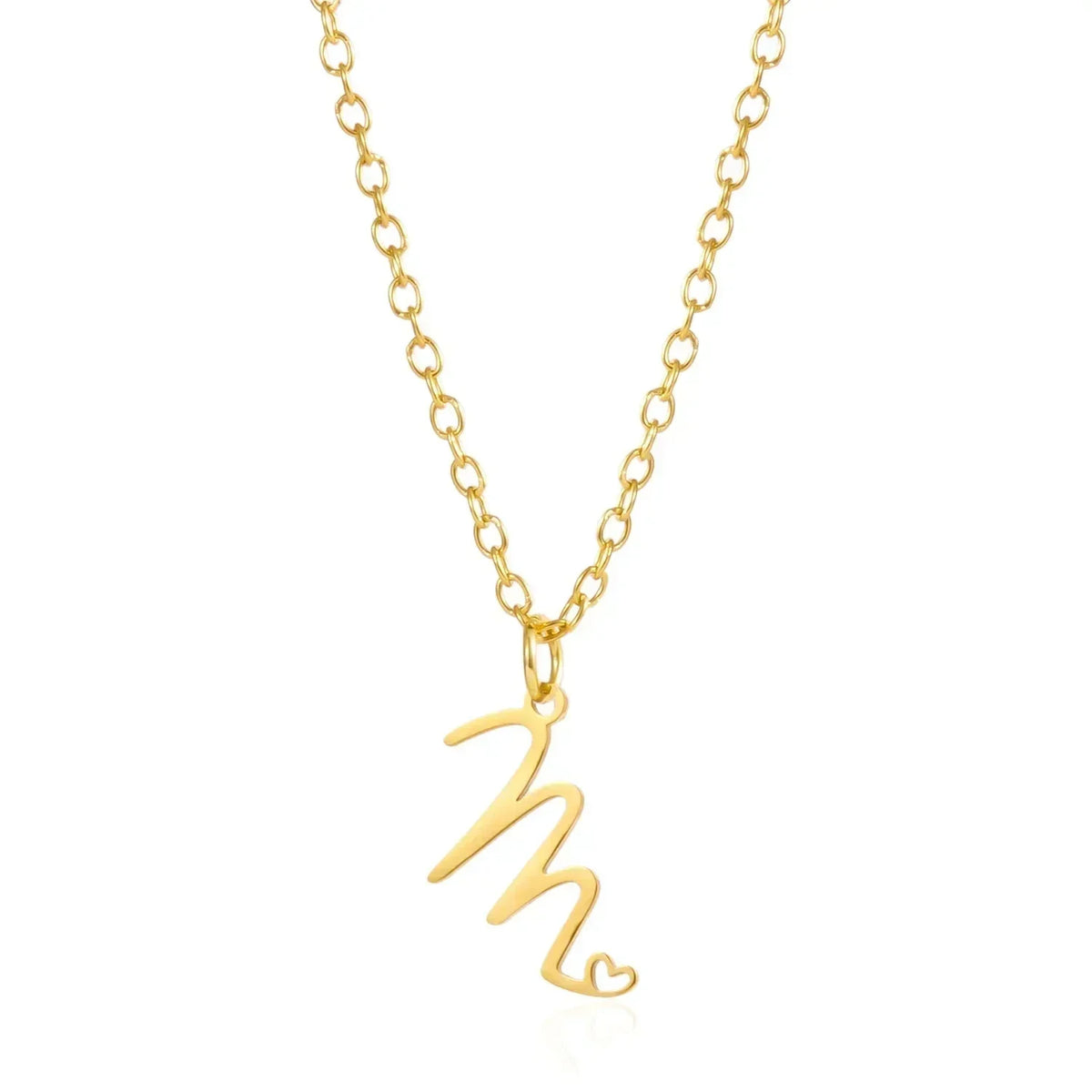 LUMISSORA Celestial Initial Heart Pendant (18K Gold Plated & Waterproof Steel)