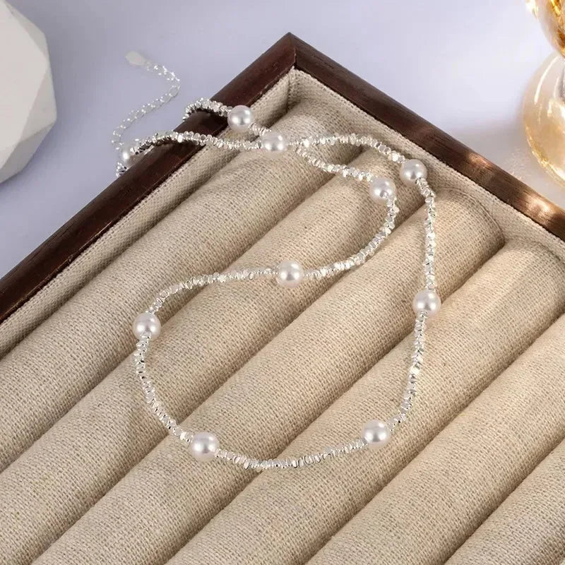 LUMISSORA Étoile Dainty Pearl Solitaire Pendant (Solid 925 Sterling Silver)