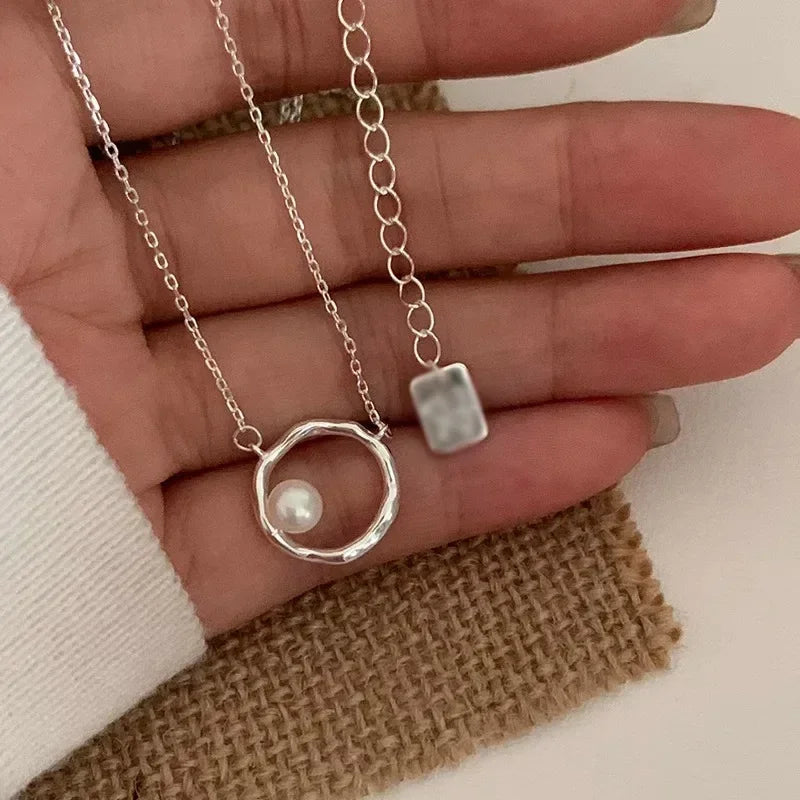 LUMISSORA Étoile Dainty Pearl Solitaire Pendant (Solid 925 Sterling Silver)