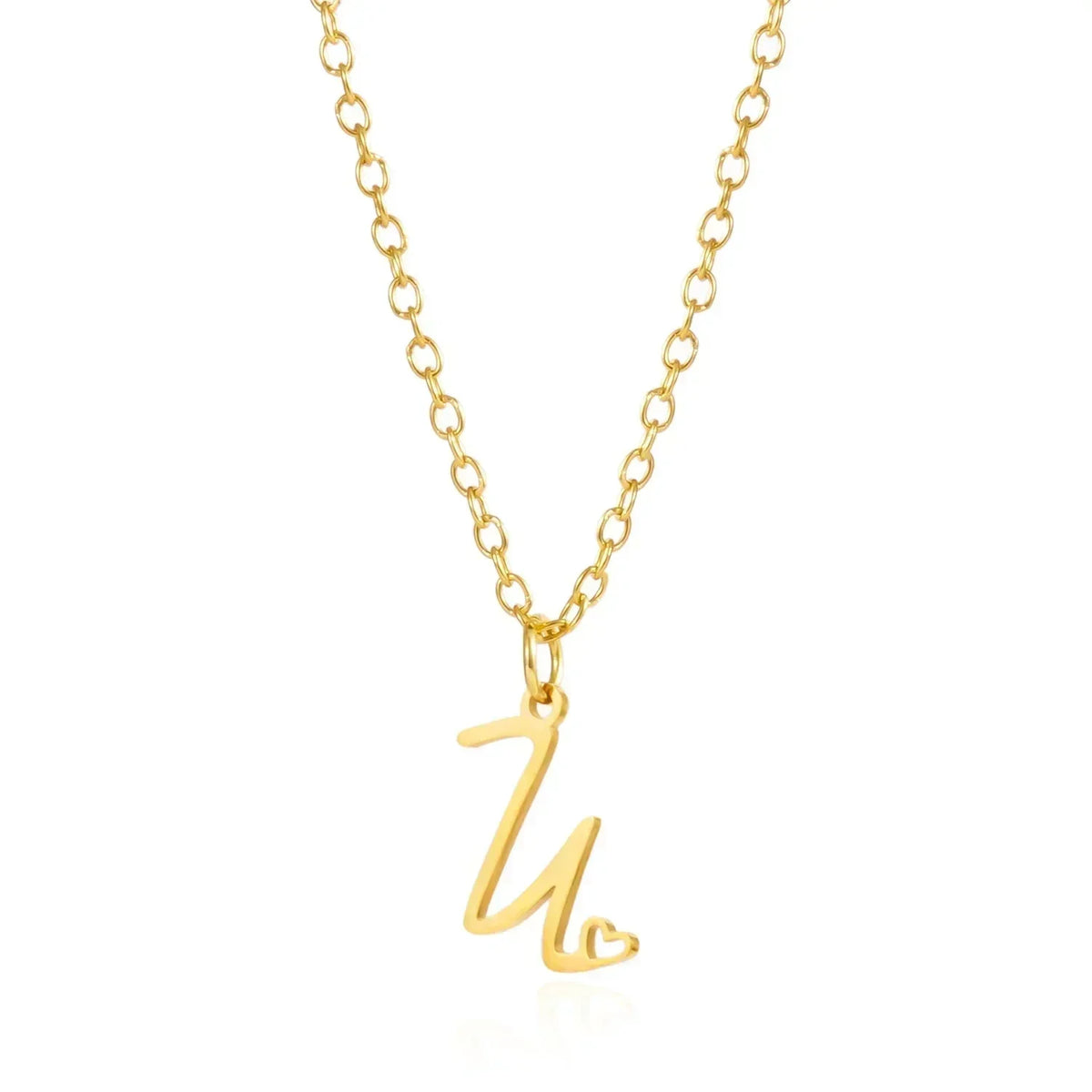 LUMISSORA Celestial Initial Heart Pendant (18K Gold Plated & Waterproof Steel)