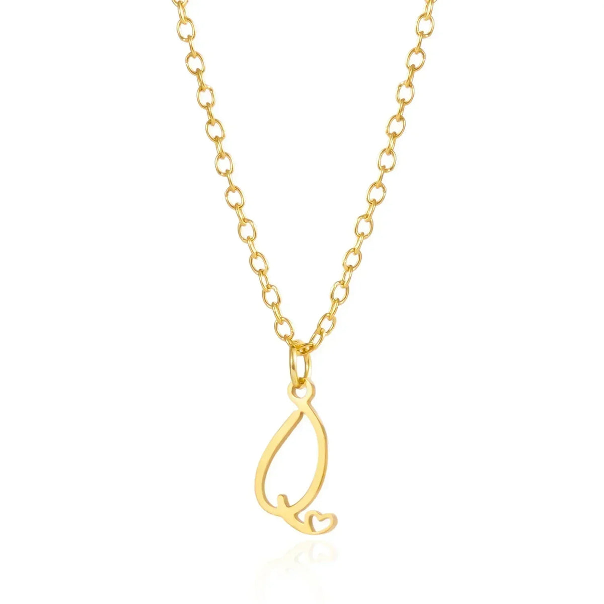 LUMISSORA Celestial Initial Heart Pendant (18K Gold Plated & Waterproof Steel)