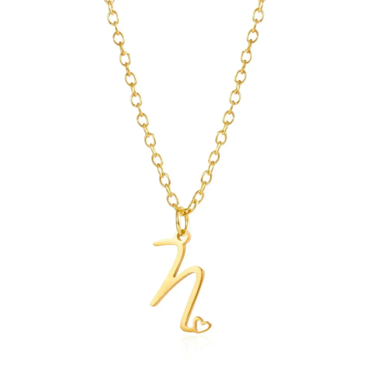LUMISSORA Celestial Initial Heart Pendant (18K Gold Plated & Waterproof Steel)