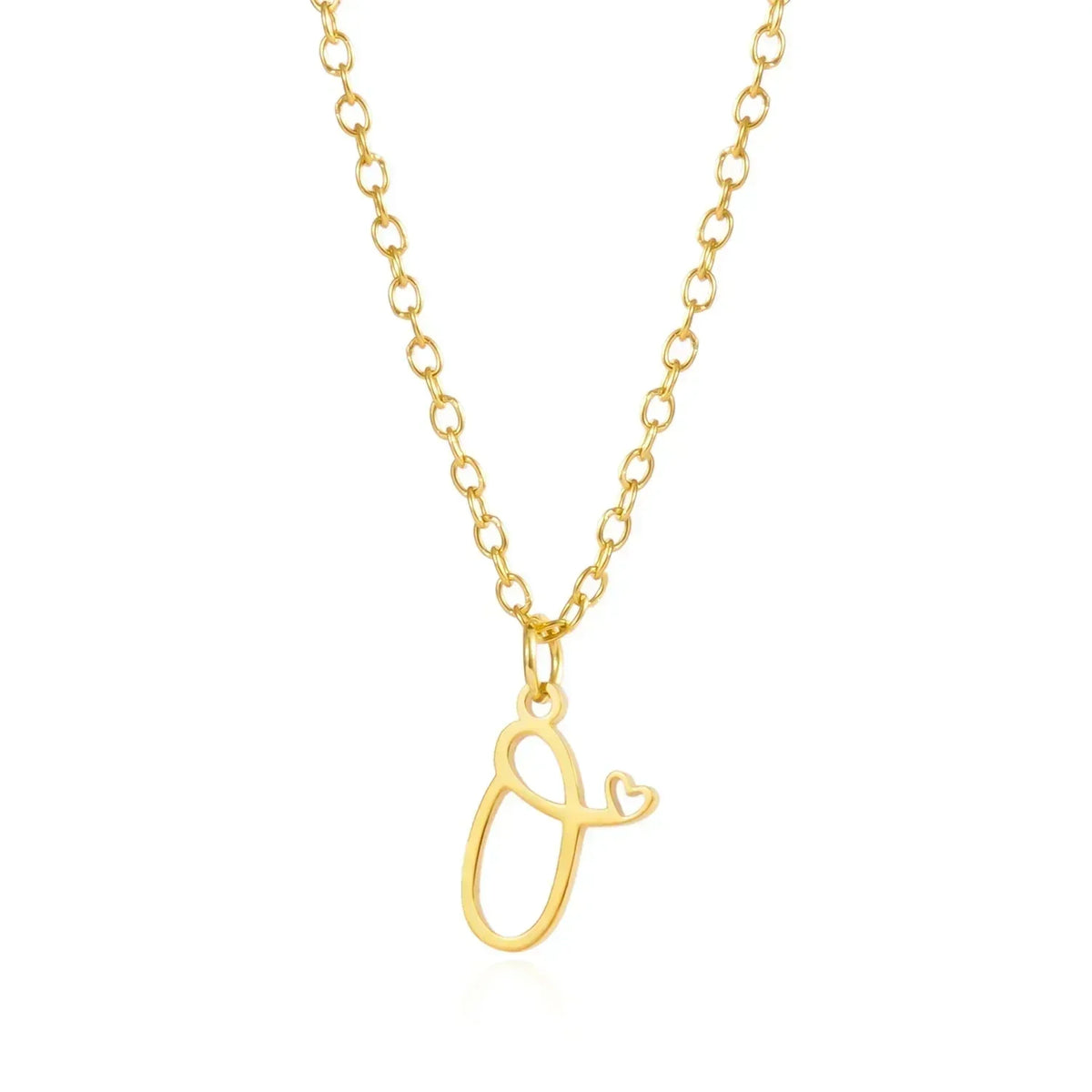 LUMISSORA Celestial Initial Heart Pendant (18K Gold Plated & Waterproof Steel)