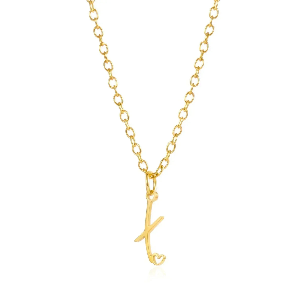 LUMISSORA Celestial Initial Heart Pendant (18K Gold Plated & Waterproof Steel)