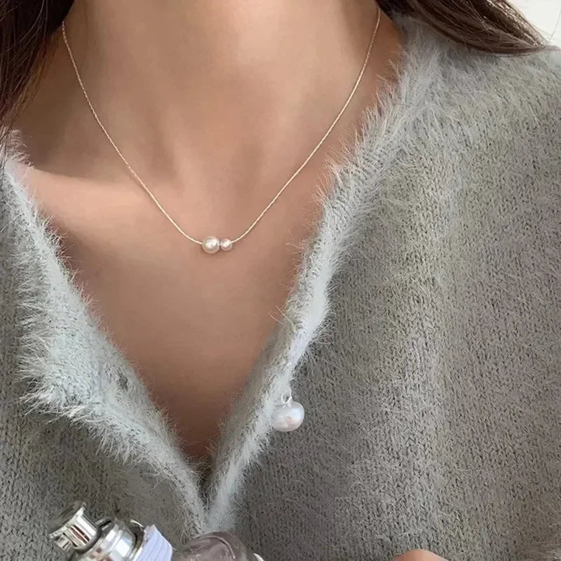 LUMISSORA Étoile Dainty Pearl Solitaire Pendant (Solid 925 Sterling Silver)