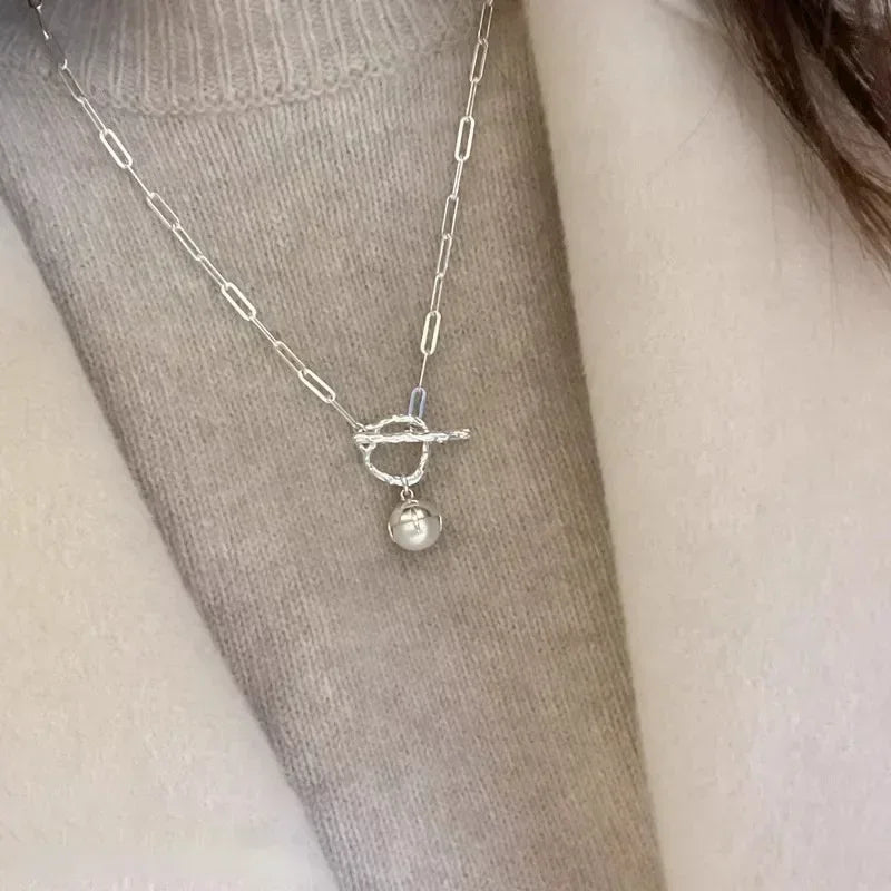 LUMISSORA Étoile Dainty Pearl Solitaire Pendant (Solid 925 Sterling Silver)