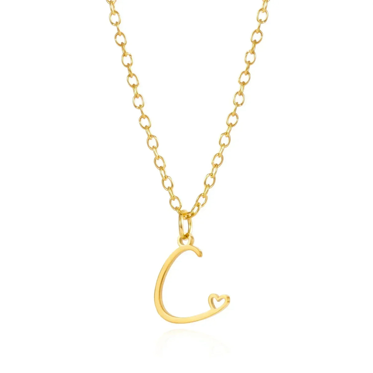 LUMISSORA Celestial Initial Heart Pendant (18K Gold Plated & Waterproof Steel)