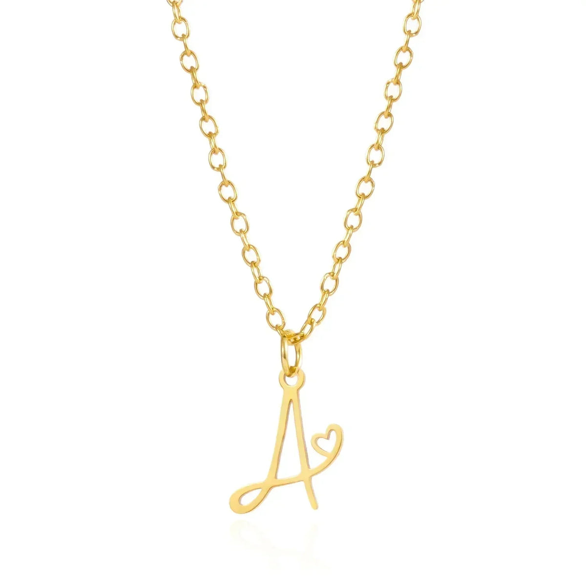 LUMISSORA Celestial Initial Heart Pendant (18K Gold Plated & Waterproof Steel)