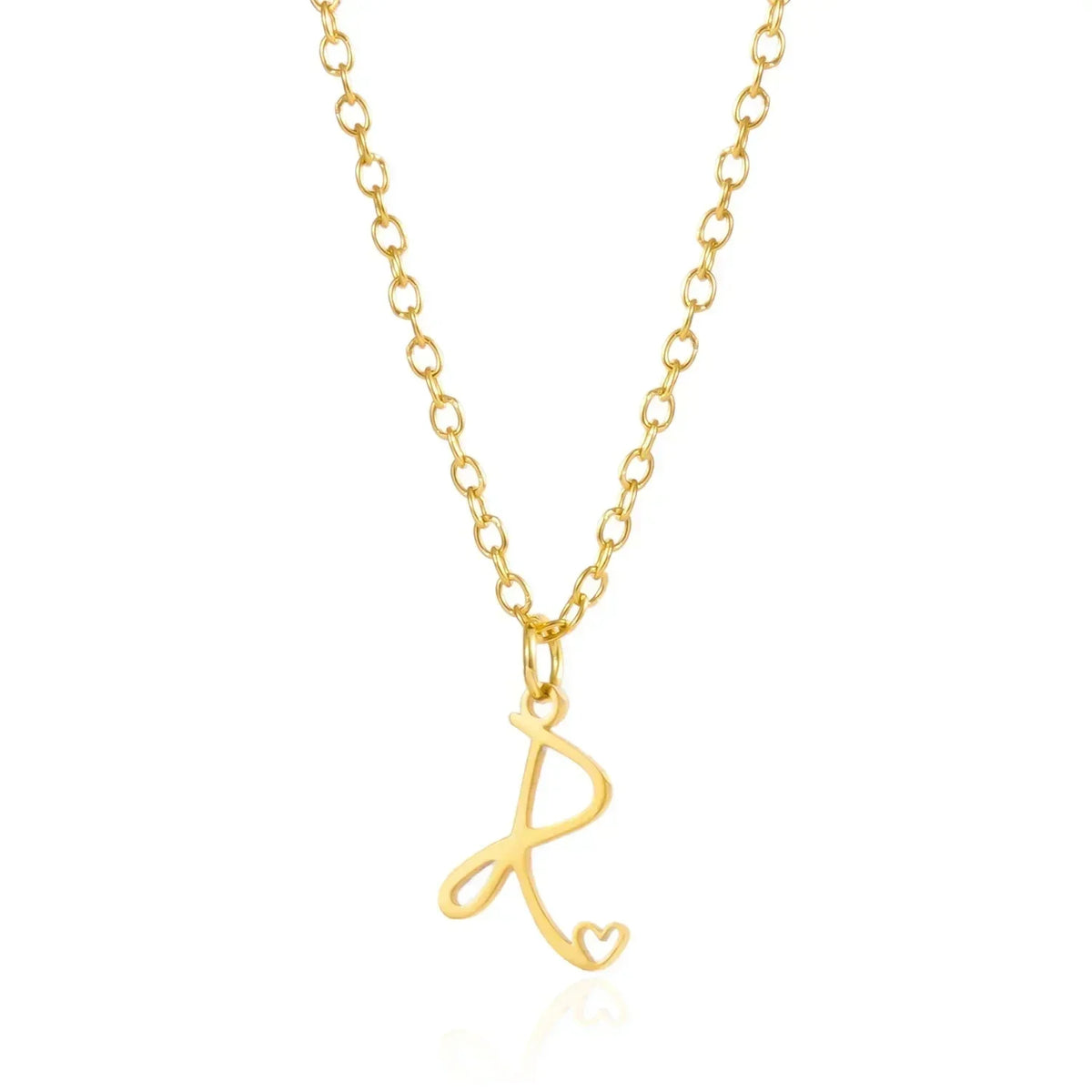 LUMISSORA Celestial Initial Heart Pendant (18K Gold Plated & Waterproof Steel)