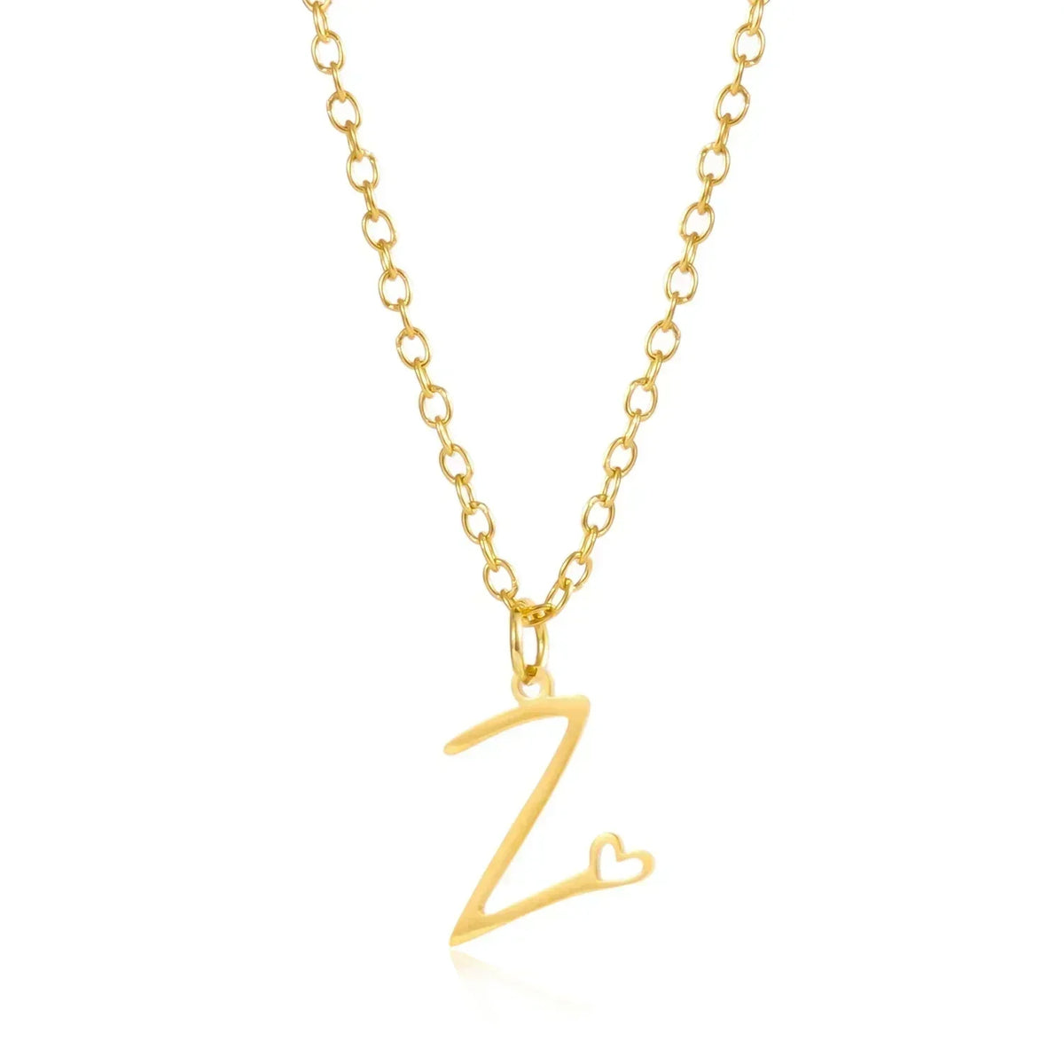 LUMISSORA Celestial Initial Heart Pendant (18K Gold Plated & Waterproof Steel)