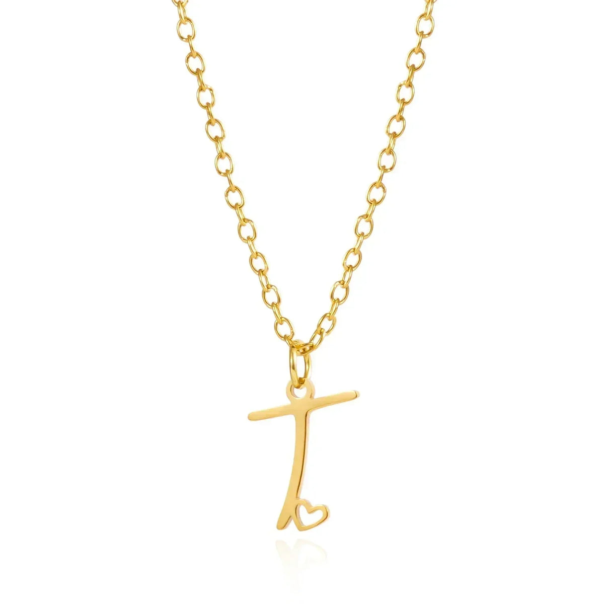 LUMISSORA Celestial Initial Heart Pendant (18K Gold Plated & Waterproof Steel)