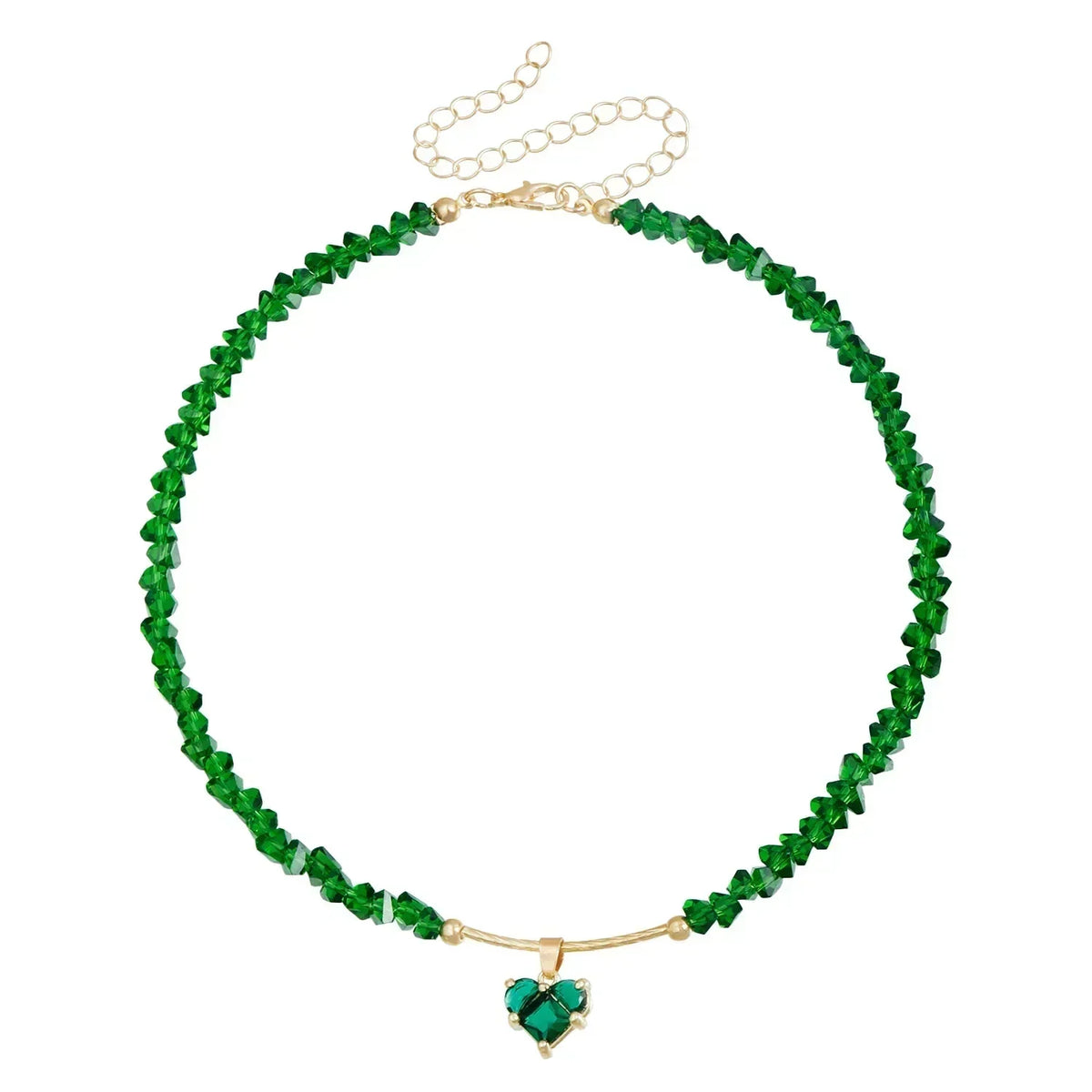 LUMISSORA Prism Crystal & Heart Beaded Choker (18K Gold Finish)