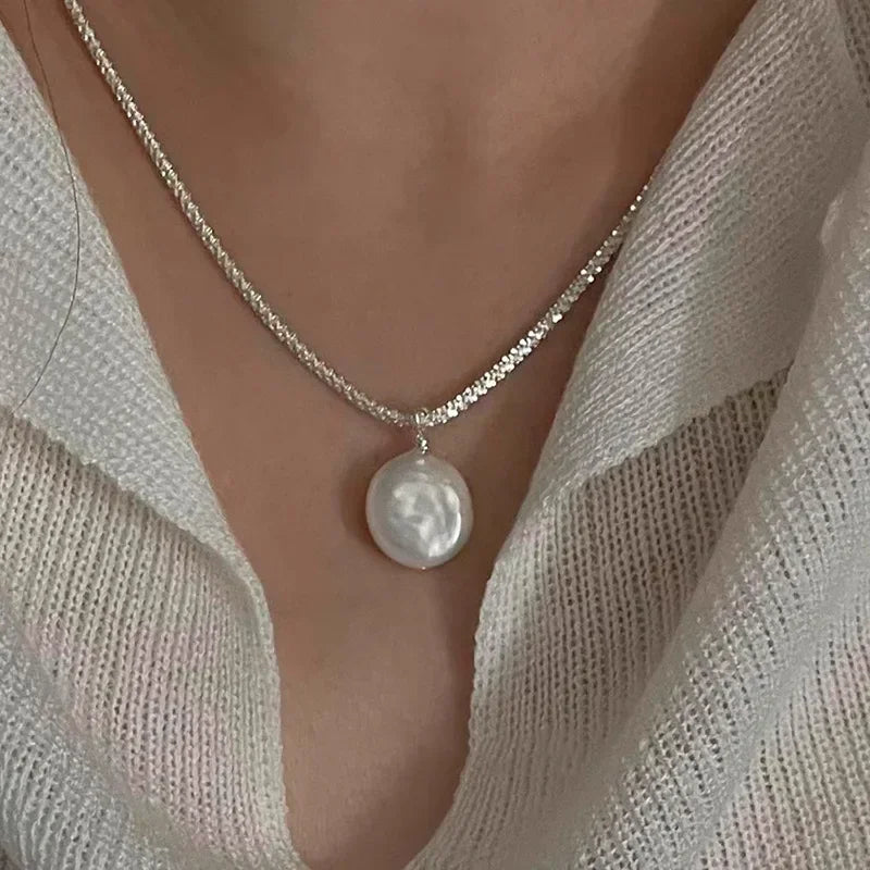 LUMISSORA Étoile Dainty Pearl Solitaire Pendant (Solid 925 Sterling Silver)