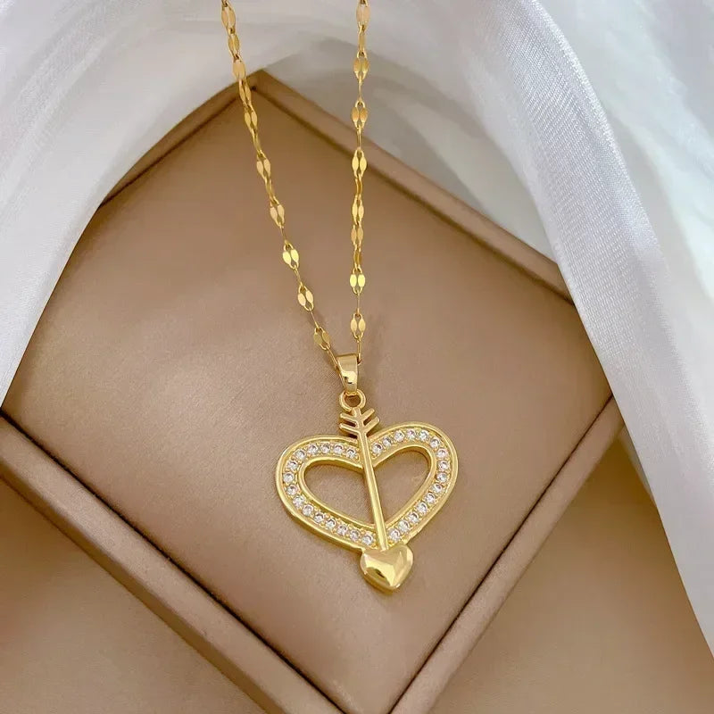 LUMISSORA Eternal Heart Pavé Zirconia Pendant (18K Gold PVD & 316L Steel)