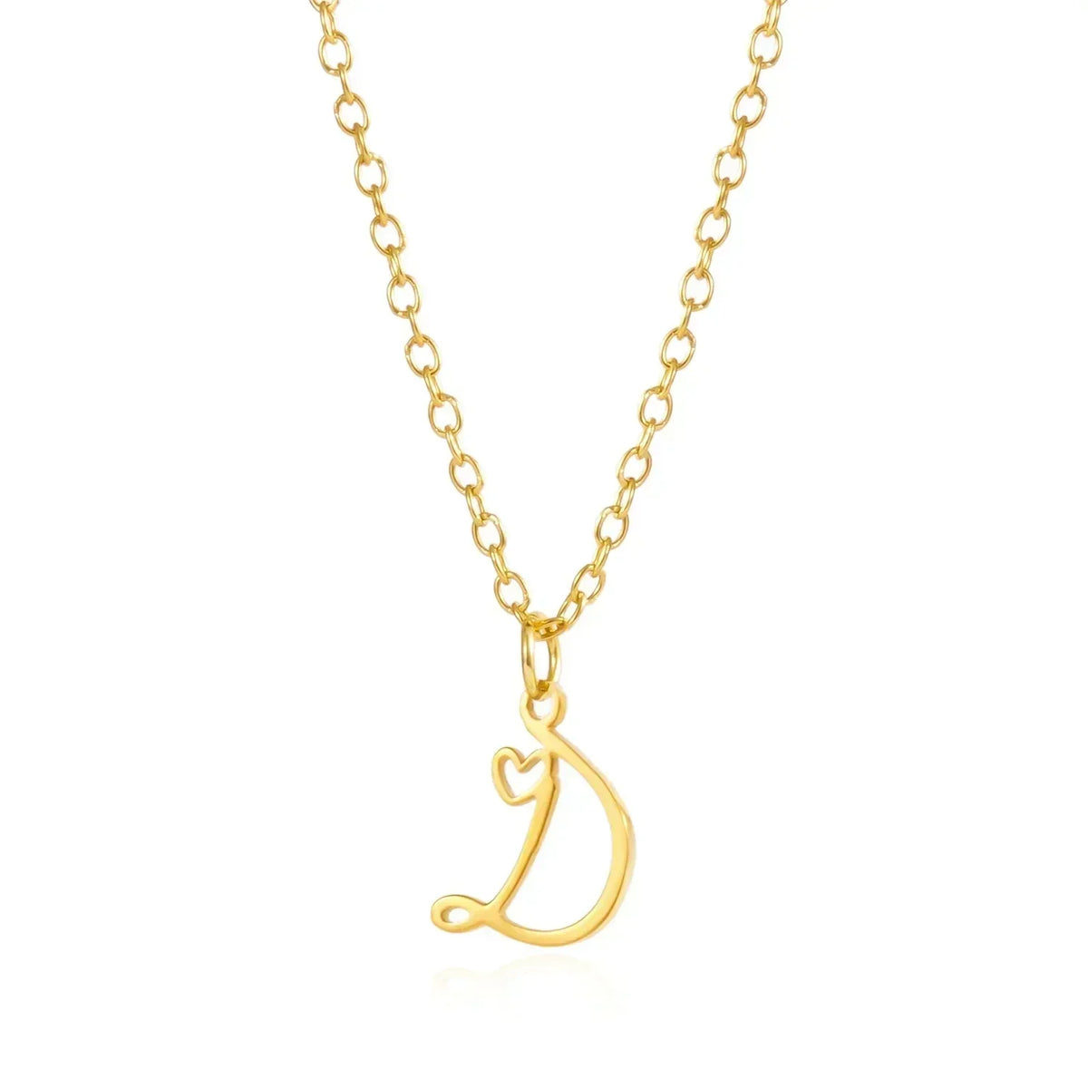LUMISSORA Celestial Initial Heart Pendant (18K Gold Plated & Waterproof Steel)