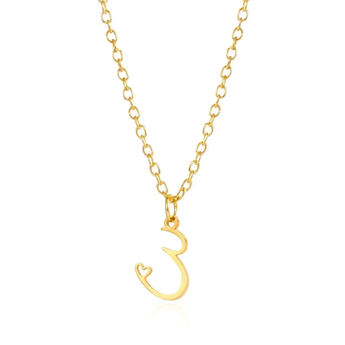LUMISSORA Celestial Initial Heart Pendant (18K Gold Plated & Waterproof Steel)