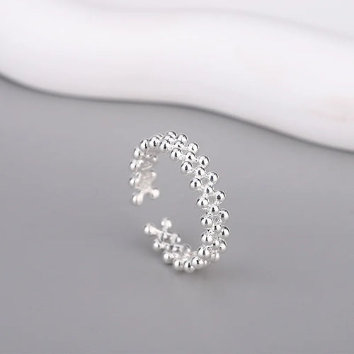 925 Sterling Silver Bilayer Ball Open Rings For Women Wedding Luxury Quality Jewelry Accessories Jewellery Argent 925