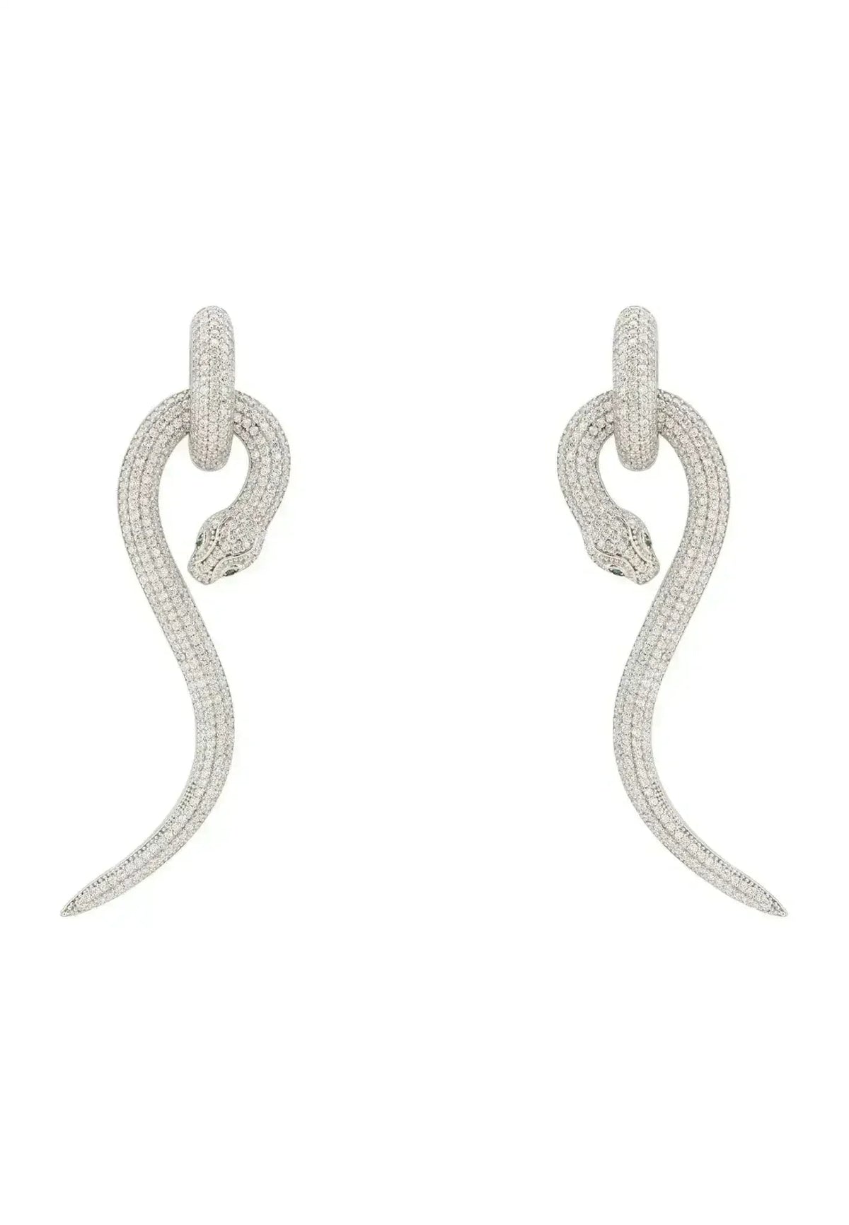 Anaconda Snake Drop Earrings | Sterling Silver Animal Jewelry -Femstylo
